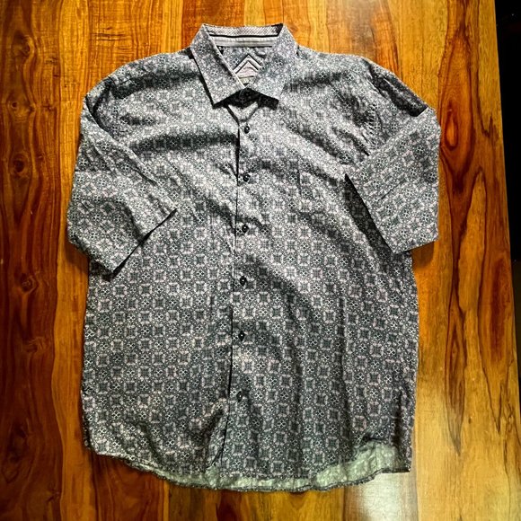 Hidden Skull Geometric Short Sleeved Shirt [Mr. Smith] - Picture 1 of 10